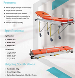 YXH-3B Aluminum Alloy Ambulance Stretcher - Emergency Hospital Transport, Orange