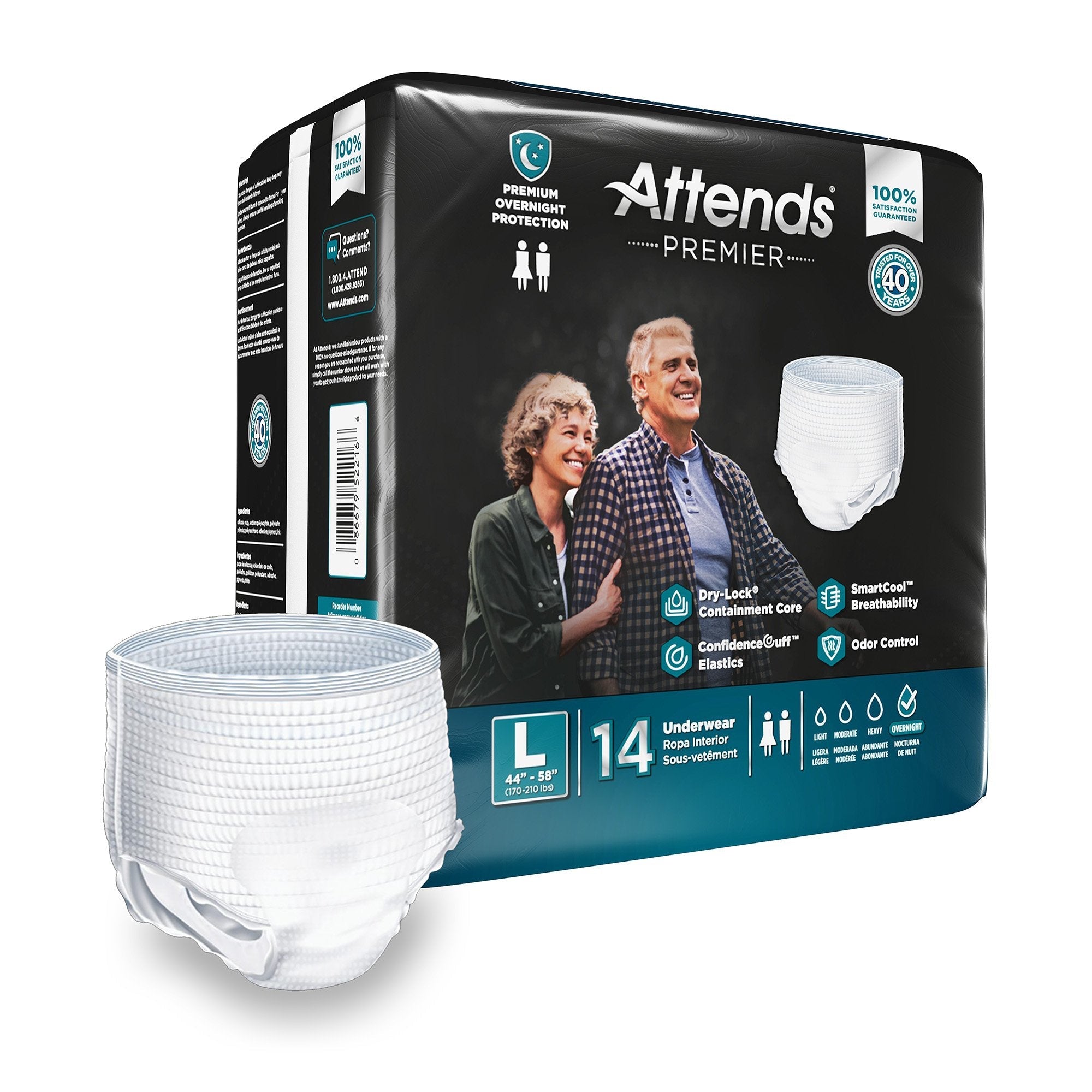 Attends Premier Underwear Large — Case of 56