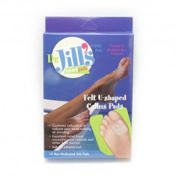 Dr. Jill's Felt U-Shaped Callus/Lesion Pads 12Ct