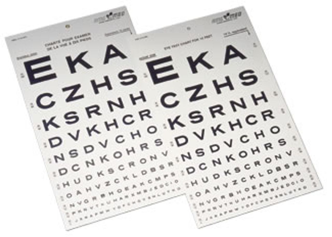 AMG Snellen Eye Chart, 3 m (10 ft)