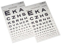 AMG Snellen Eye Chart, 3 m (10 ft)