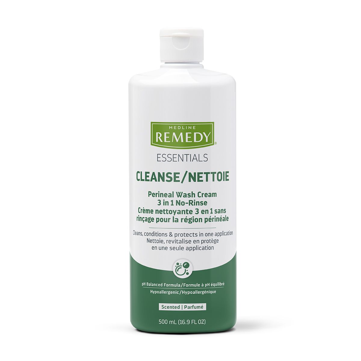 Remedy® ESSENTIALS Perineal 3-in-1 Wash Cream No-rinse, Scented, 500 ml Bottle