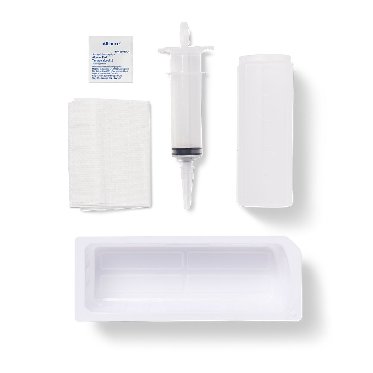 Alliance™ Irrigation Tray for Urinary Catheter with Balloon; 60 cc (mL), Piston