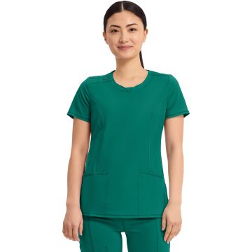Cherokee Women's Round Neck Top Hunter Green Size M