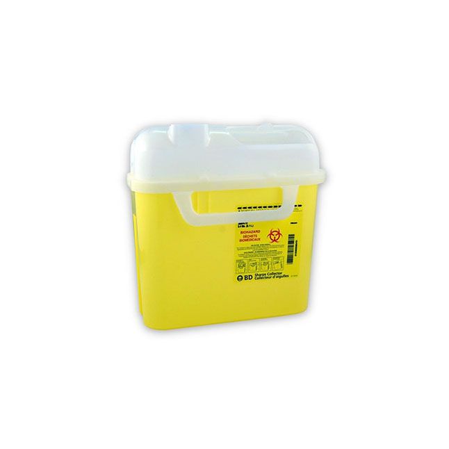 BD Point-of-Use Sharps Container; 5.1 L, Yellow, Side entry — Case of 12