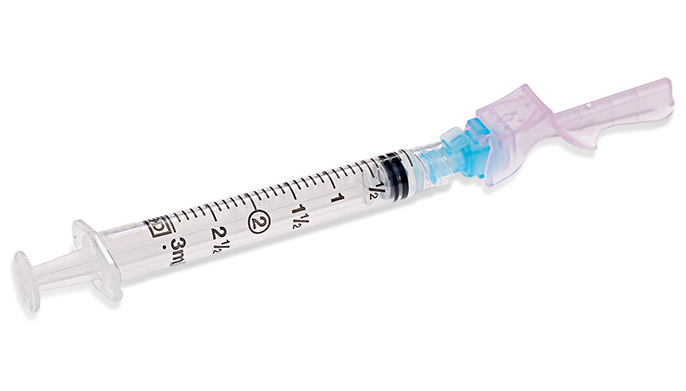 BD® Eclipse™ Syringe with Safety Needle; 3 cc (mL), 23 G x 1-1/2" (3.81 cm)