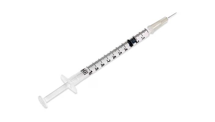 BD® Syringe with Standard Hypodermic Needle; 1 cc (mL), 27 G x 3/8" (0.95 cm), Intradermal Bevel