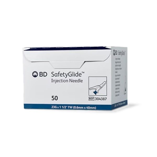 BD® SafetyGlide™ Needle; 23 G x 1-1/2" (3.81 cm) — Box of 50