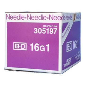 BD® PrecisionGlide™ Standard Hypodermic Needle; 16G x 1" (2.54 cm)