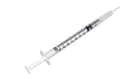 BD® Syringe with Standard Hypodermic Needle; 1 cc (mL), 27 G x 1/2" (1.27 cm), Tuberculin with detachable needle — Box of 100