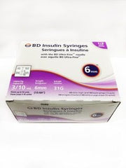 BD Ultra-Fine™ Insulin Syringe; 31 G x 6mm, 0.3 mL