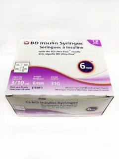 BD Ultra-Fine™ Insulin Syringe; 31 G x 6mm, 0.3 mL