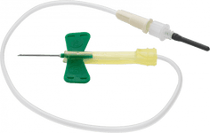BD® Safety-Lok™ Winged Blood Collection Set with Luer Adaptor; 21G x 3/4″ (1.91cm), Green, Tubing 7" (18 cm)