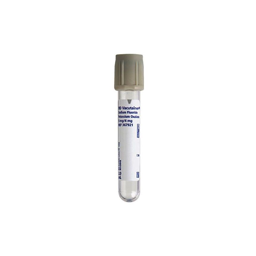 BD Vacutainer® Fluoride Tube with Hemogard Closure; 2 mL, 13 x 75 mm, Plastic Tube — Box of 100