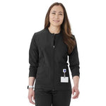 EverWear Women's 2-Pocket Semi-Fitted Warm-Up Scrub Jacket Black Size XL