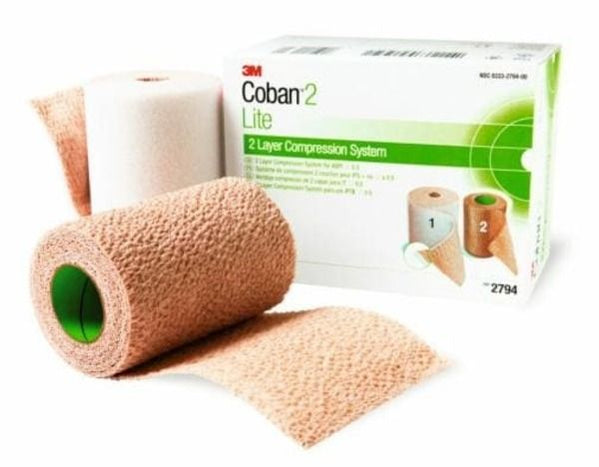 3M® Coban™ 2-Layer Compression System; With Stockings, 10 cm x 2.7 m, Lite