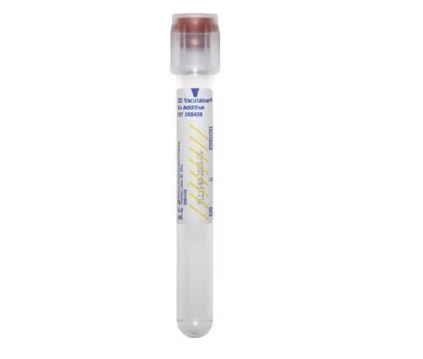 BD Vacutainer® No-Additive Collection Tube, Bulk Package; 6 mL, 13 x 100 mm — Box of 100