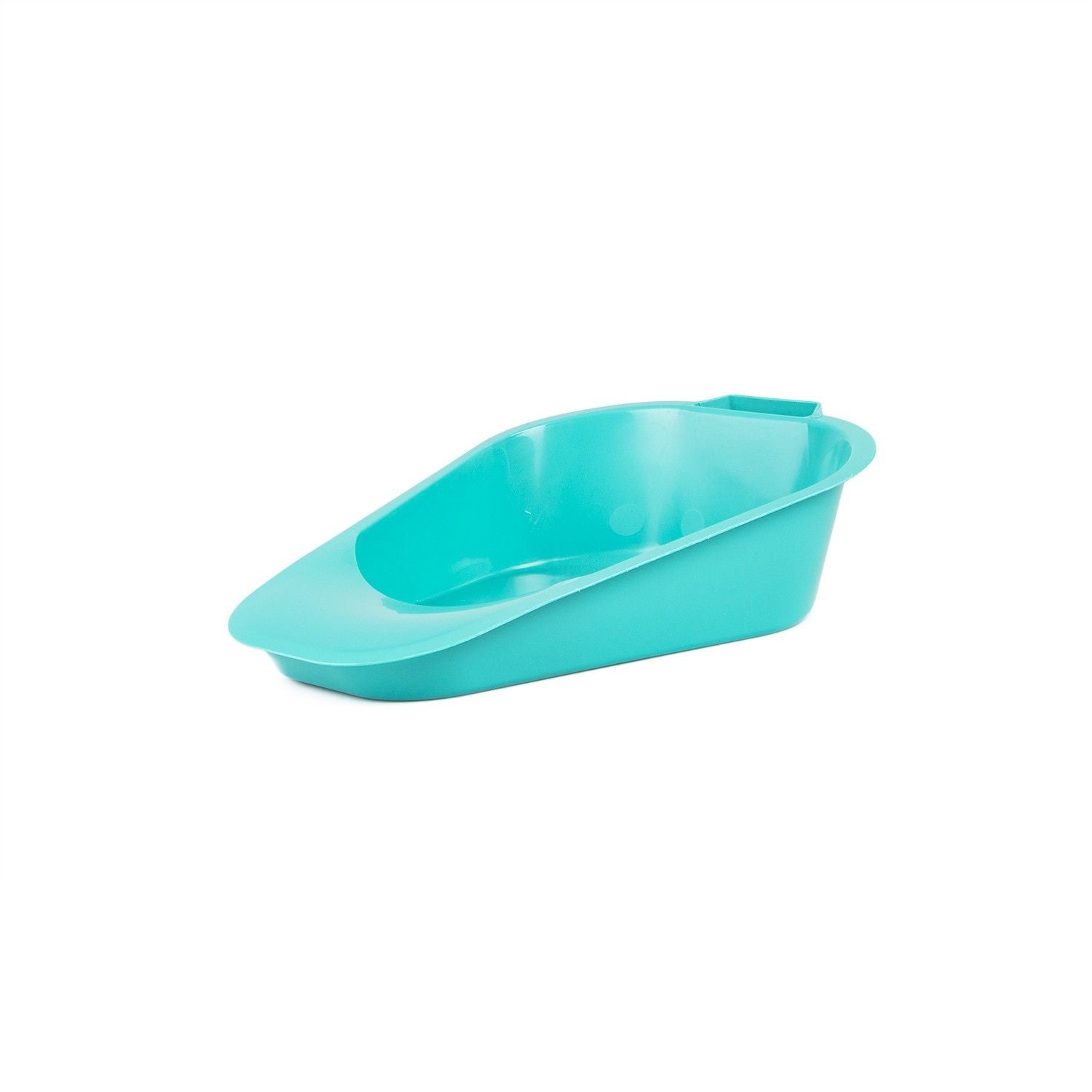 Single-Use Fracture Plastic Bedpan; 34oz, 13" x 8" x 3.4" x 1" (33 cm x 20.3 cmx 8.6 cm x 2.5 cm), Turquoise