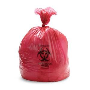 Biohazardous Garbage Bag; 11" x 14.25" (28 cm x 36 cm), Red
