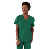 Mill AVE Style 4610 Unisex V-Neck Scrub Top with 1 Pocket Hunter Green Size 2XL