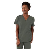 Mill AVE Style 4610 Unisex V-Neck Scrub Top with 1 Pocket Olive Size M