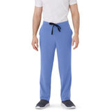 Broadway AVE Style 4720 Unisex Straight Leg 3-Pocket Scrub Pants with Drawstring Waist Ceil Blue Size M Short