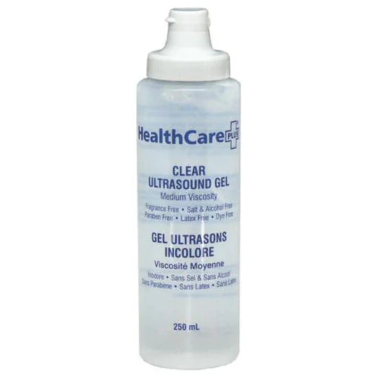 HealthCare PLUS Clear Ultrasound Gel, 250 mL Bottle, Each