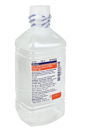 Normal Saline 0.9% Sodium Chloride for Irrigation, USP; 500 mL Plastic Pour Bottle, Sterile