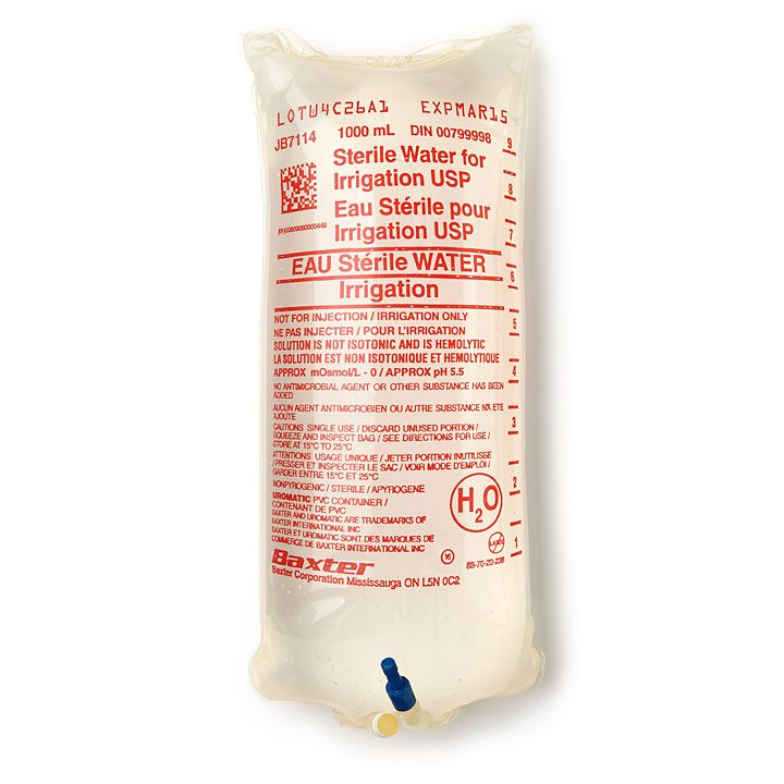 Baxter® Sterile Water for Urologic Irrigation; 1000 mL Bag — Case of 12