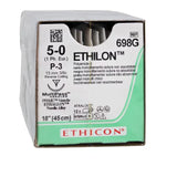 Ethilon 5-0 black nylon suture packaging, 344-698G, P-3 needle, box of 12