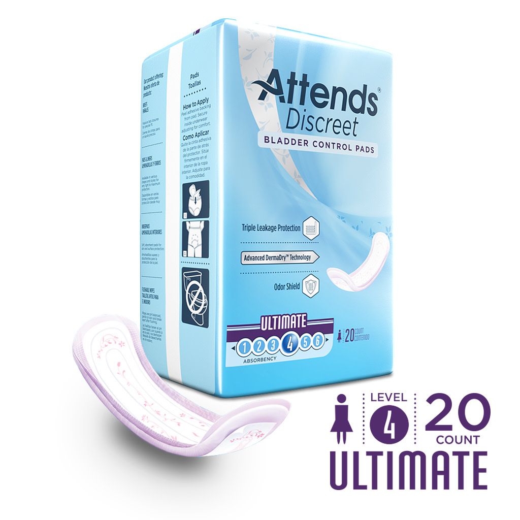 Attends® Discreet Bladder Control Pad; Ultimate, 15" (38 cm)