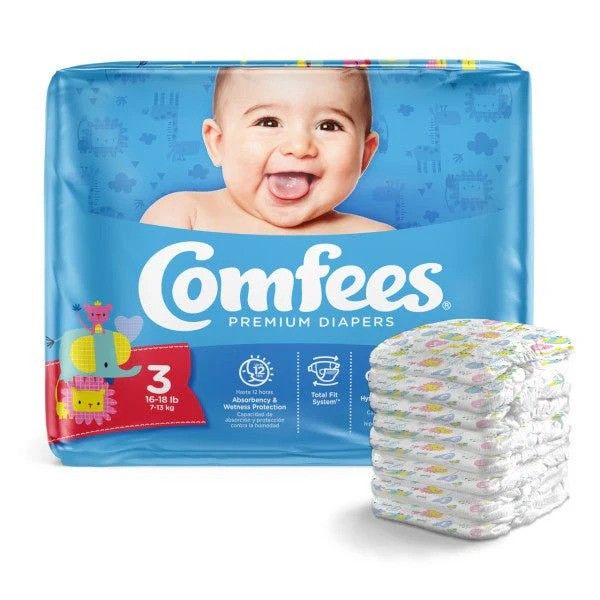 Comfees Baby Diaper; Size 3, 16-28 lb. (7.3 kg - 12.7 kg)