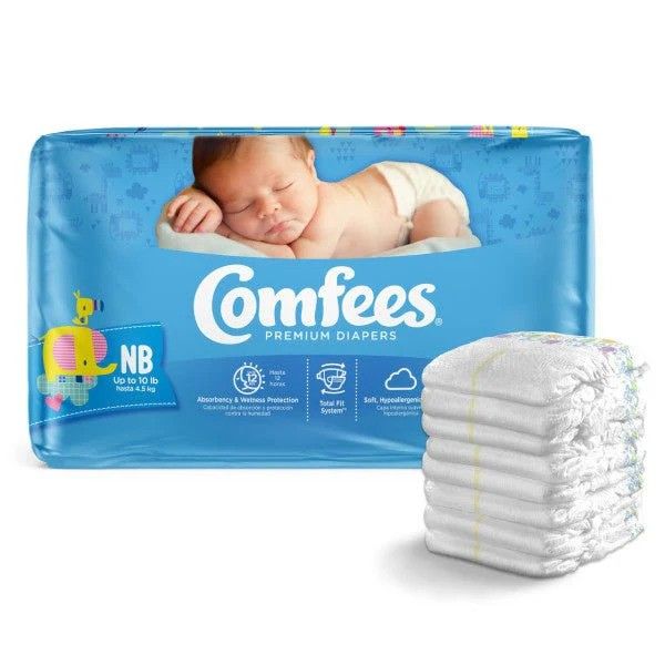 Comfees Baby Diaper; Size Newborn, babies <10 lb.(4.5 kg)