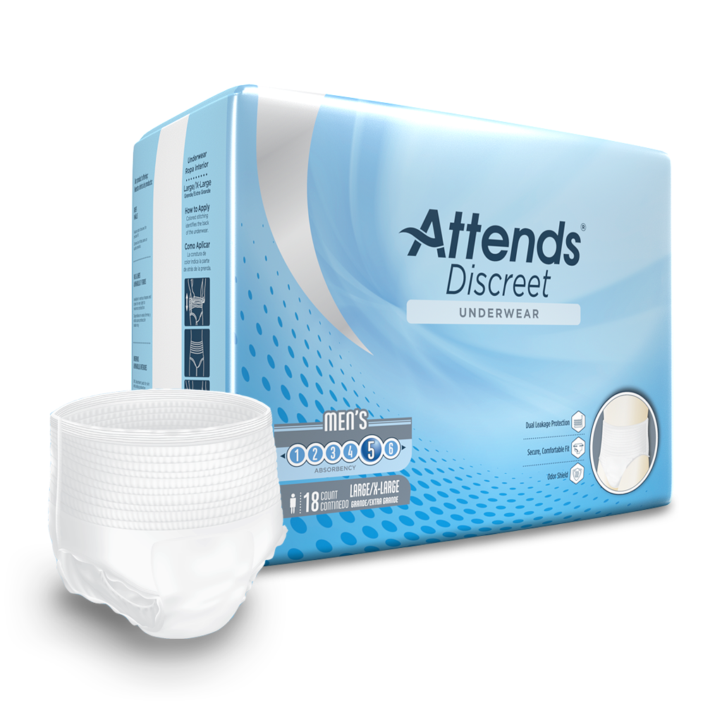 Attends® Men's Incontinence Underwear; Large/Extra Large, 38"-64" (97 cm - 163 cm)