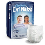 Comfees® DriNite Juniors® Premium Youth Pants; Size Large/Extra Large, 60-125 lb. (27.2 kg - 56.7 kg) — Case of 52