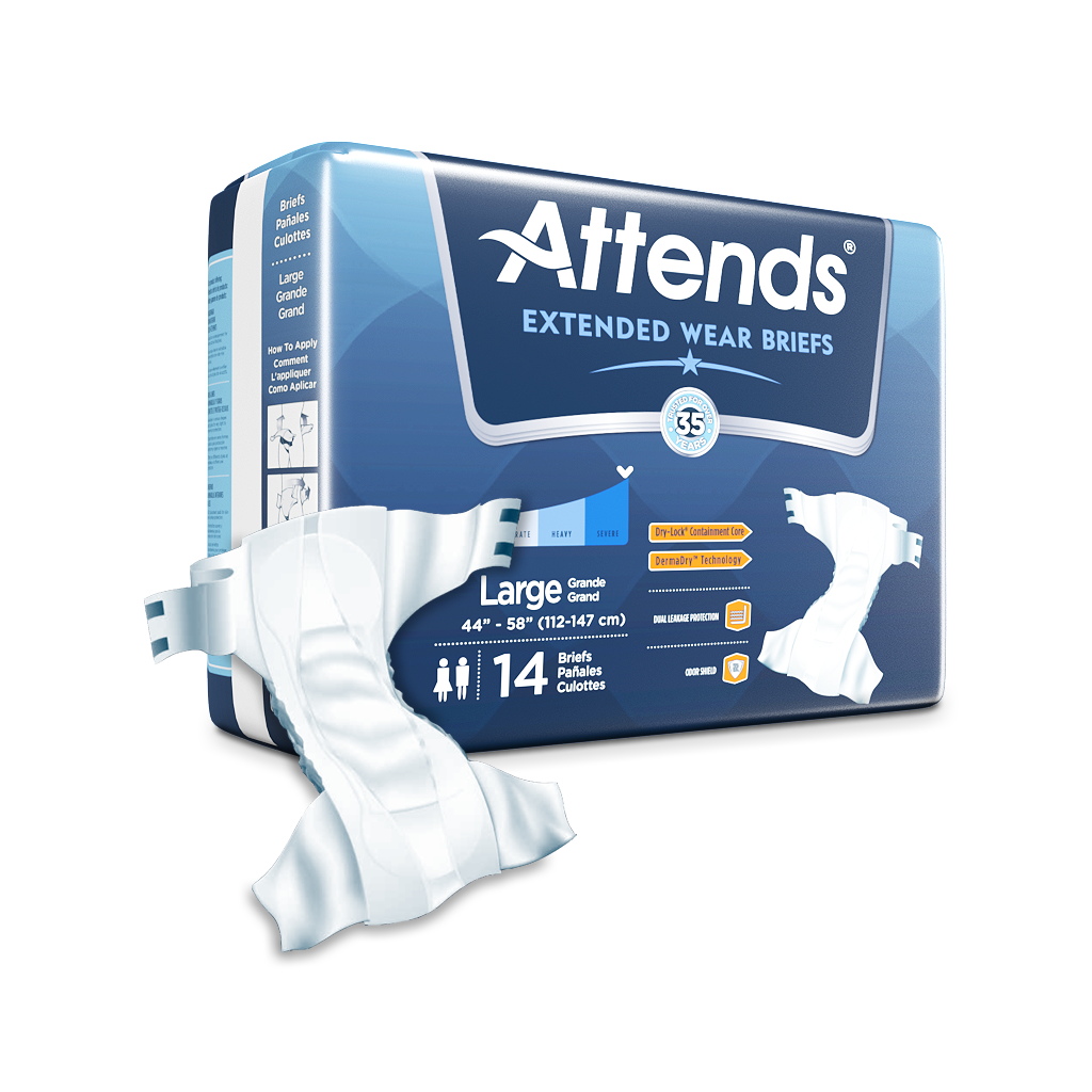 Attends® Overnight Briefs; Large, 44"-58" (112 cm - 147 cm)