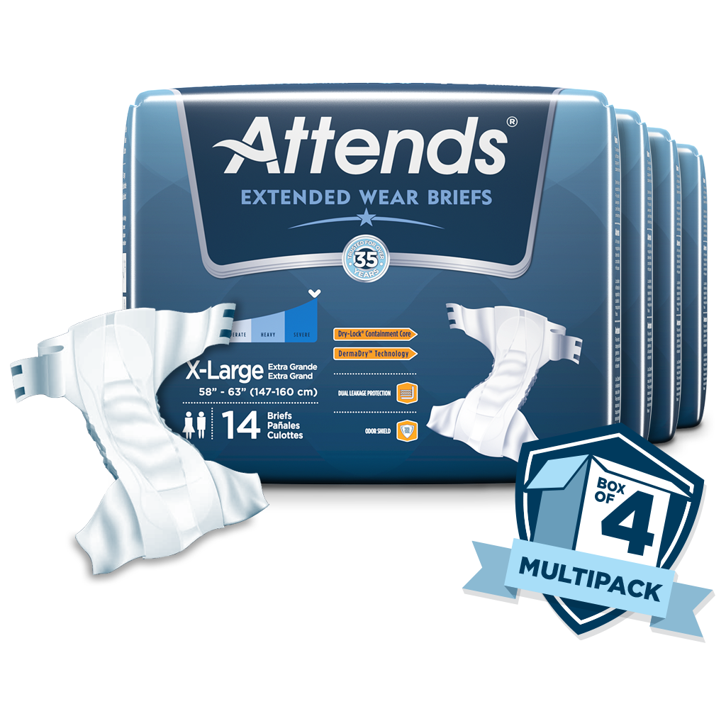 Attends® Overnight Briefs; Extra Large, 58"-63" (147 cm - 160 cm)