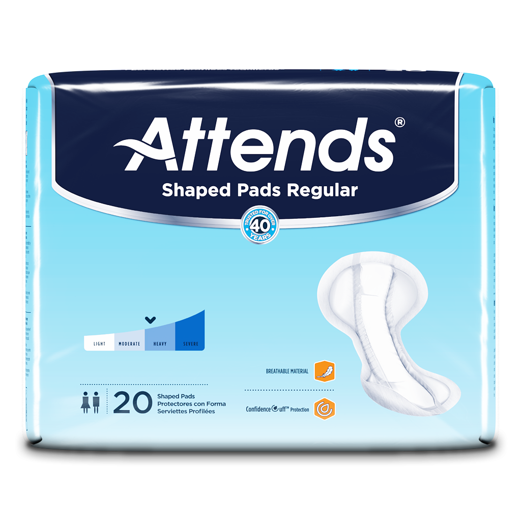 Attends® Shaped Pads Plus; Day Regular, 24.5" (62 cm)