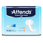 Attends® Shaped Pads Plus; Super, 24.5" (62 cm)