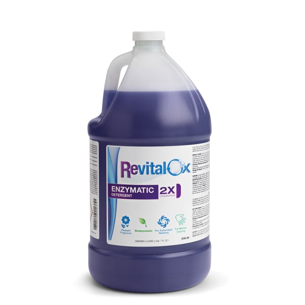 STERIS Revital-Ox 2X enzymatic detergent with color and fragrance, 4 L bottle