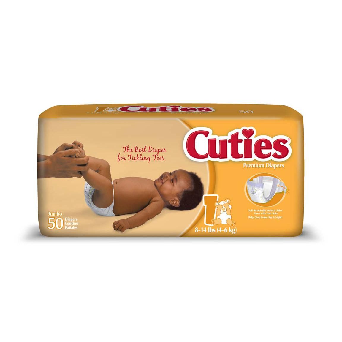 Cuties® Baby Diaper; Size 1, 8-14 lb. (3.6 kg - 6.4 kg)