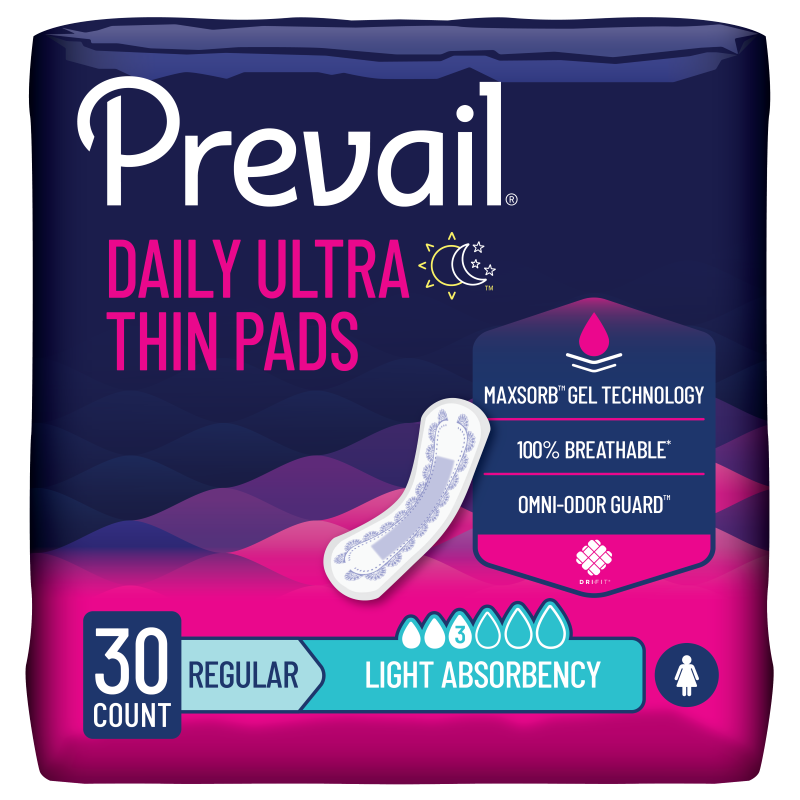 Prevail® Bladder Control Pad; Regular, 9.25" (23 cm)