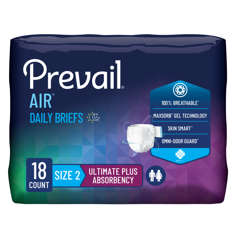 Prevail® Air™ 100% Breathable Stretch Brief, Size 2, 45"-62", Blue