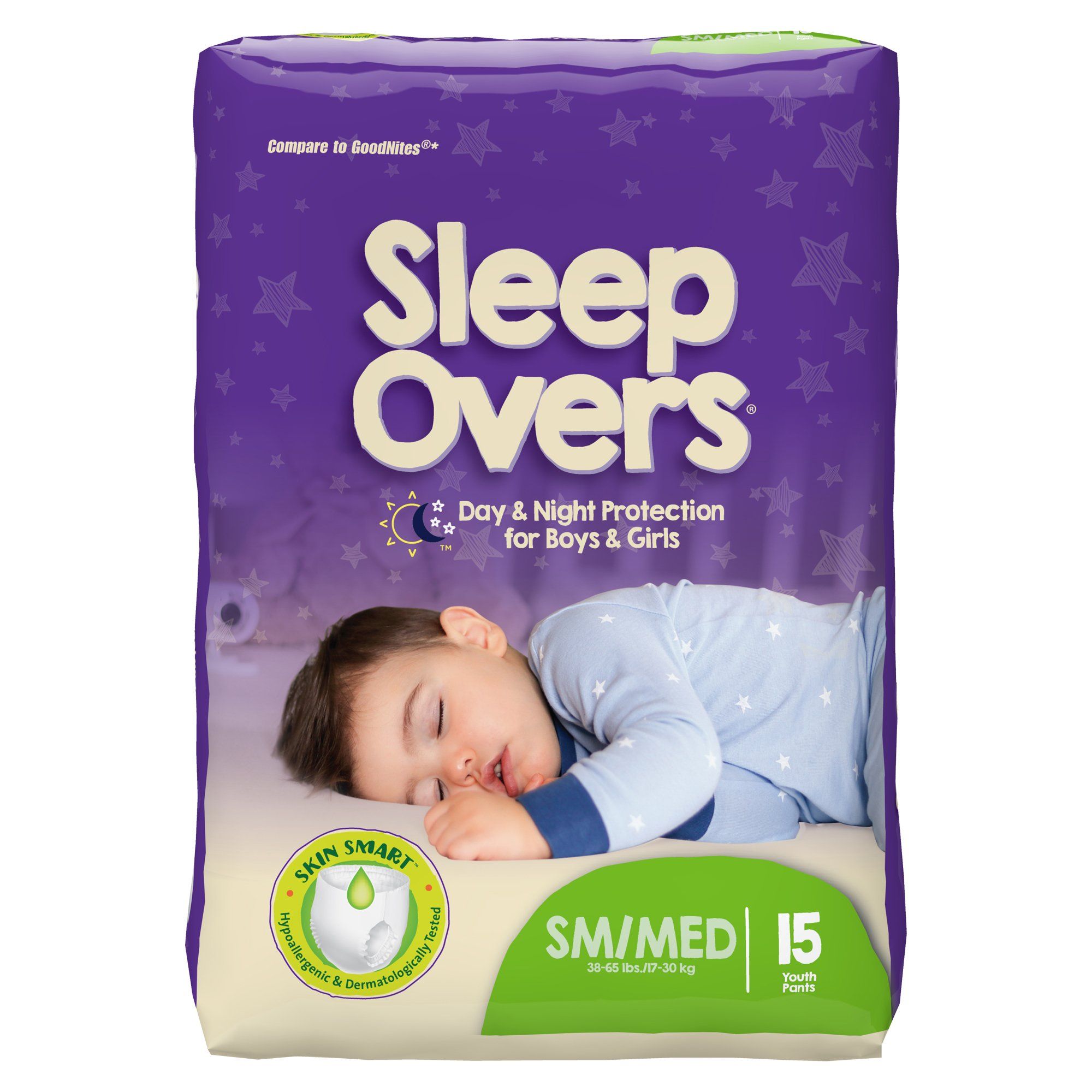 Prevail® SleepOvers® Overnight Incontinence Underwear; Small/Medium, 45-65 lb. (20 kg-29 kg)