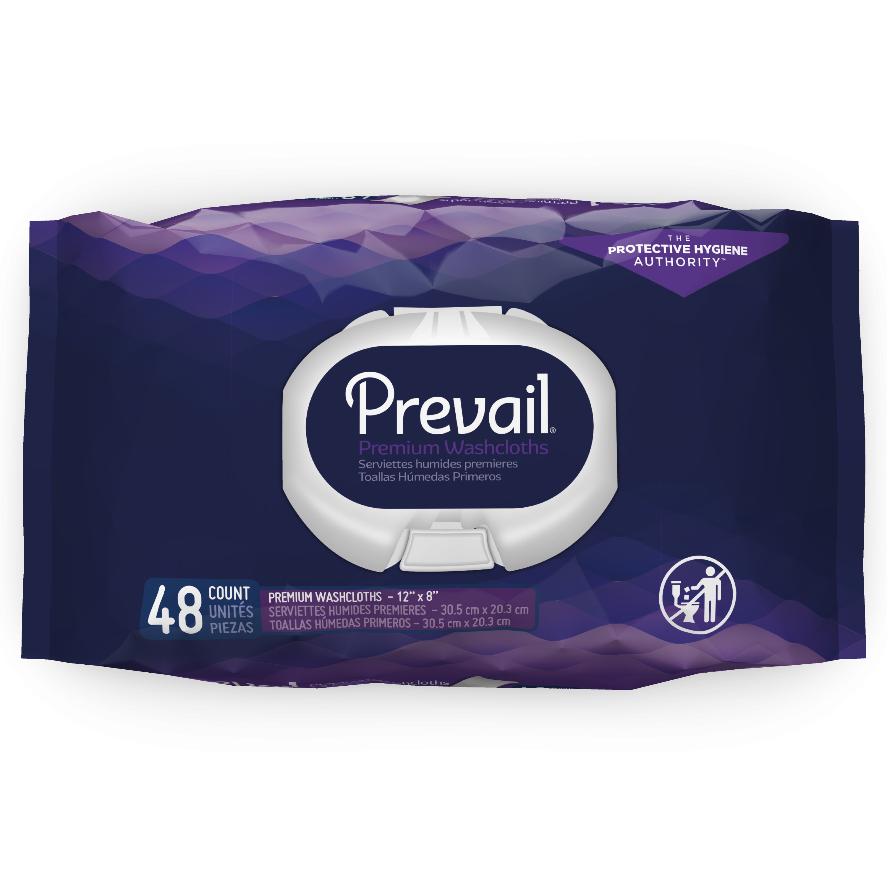 Prevail® Pre-Moistened Washcloth; 12" x 8" (30.5 cm x 20.3 cm), Scented