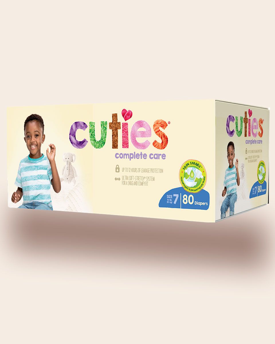 Cuties® Baby Diaper; Size 7, toddlers 41 lb. (18.6 kg) — Case of 80