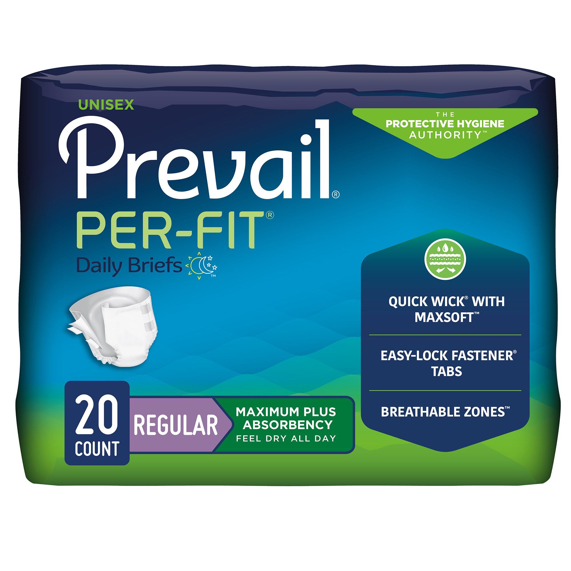 Prevail® PER-Fit® Adult Brief; Regular, 40"-49" (102 cm - 124 cm), Lavender