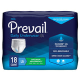 Prevail® Maximum-Absorbency Incontinence Underwear for Men; Large, 38"-50" (96.5 cm - 127 cm)