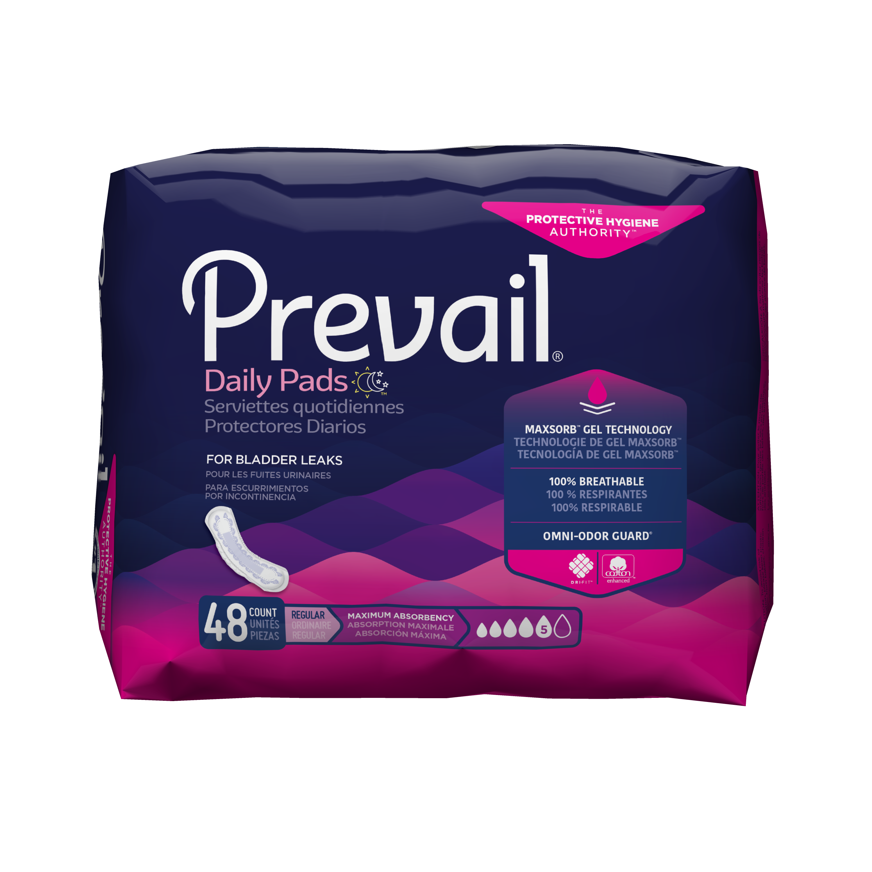 Prevail® Bladder Control Pad; 11" (28 cm), Regular, Maximum Absorbency