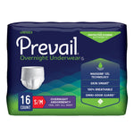 Prevail® Overnight Incontinence Underwear; Small/Medium, 28"-40" (71 cm - 101.5cm)